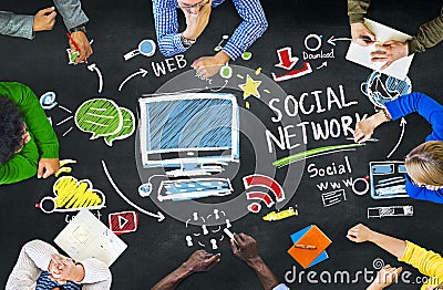 Social Network Social Media People Meeting Education Concept Stock Photo