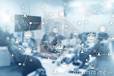 Social network structure. Icon people. Business connections concept. Stock Photo