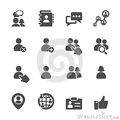 Social network user icon set, vector eps10 Vector Illustration