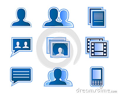 Social network user icons Vector Illustration