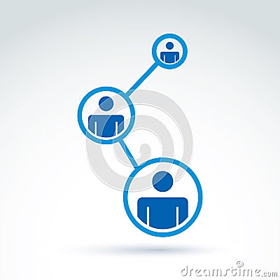 Social network vector illustration, people relationship icon, co Vector Illustration