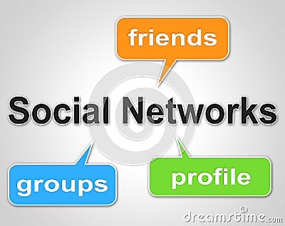 Social Network Words Means Web Forums And Blogging Stock Photo