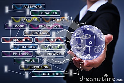 Social networking and cyber security concept Stock Photo