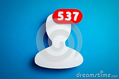 Social networking follower icon counter notification Stock Photo
