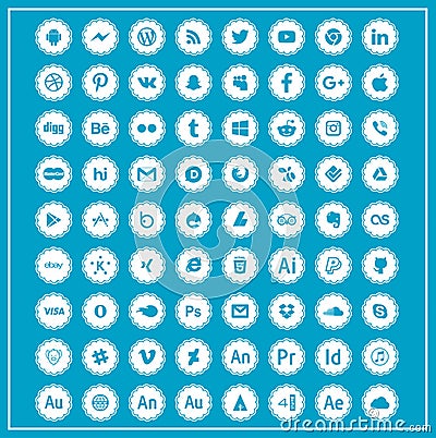 Social networking icons group Vector Illustration