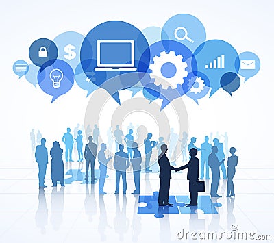 Social Networking People Group Speech Bubbles Concept Stock Photo