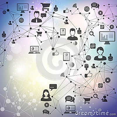 Social Networking Technology Background Vector Illustration