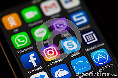 Social networks Editorial Stock Photo