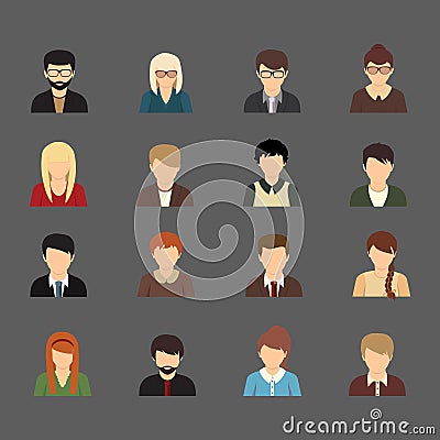 Social networks business private users avatar Vector Illustration