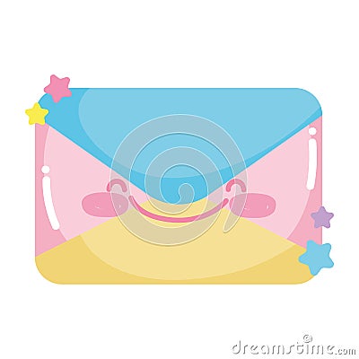 Social networks cartoon email envelope message icon Vector Illustration