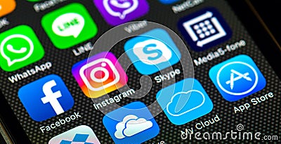 Social networks Editorial Stock Photo