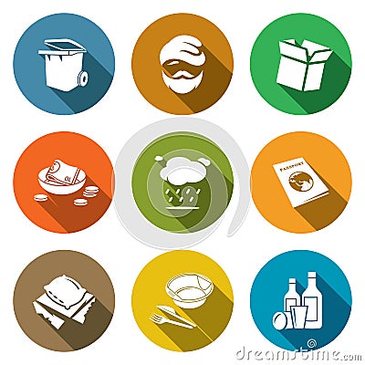 Social phenomenon homeless Icons Set. Vector Illustration. Vector Illustration