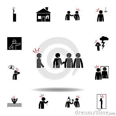 social phobia, fear icon on white background. Can be used for web, logo, mobile app, UI, UX Stock Photo