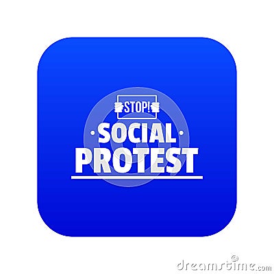 Social protest icon blue vector Vector Illustration