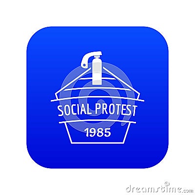 Social protest riot icon blue vector Vector Illustration