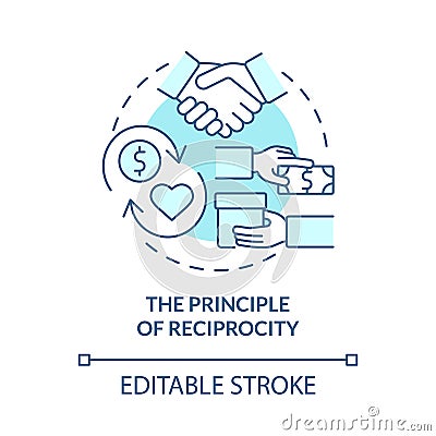 Social reciprocity concept icon Vector Illustration