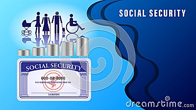 Social security banner Vector Illustration