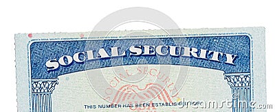 USA Social Security Card isolated against white Stock Photo