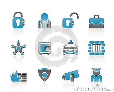 Social security and police icons Vector Illustration