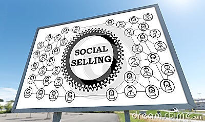 Social selling concept on a billboard Stock Photo