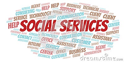 Social Services word cloud Stock Photo