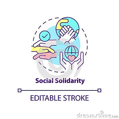 Social solidarity concept icon Vector Illustration