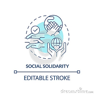 Social solidarity turquoise concept icon Vector Illustration