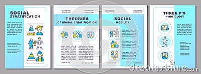 Social stratification blue gradient brochure template Vector Illustration
