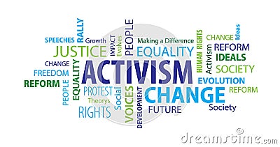 Activism Word Cloud Stock Photo