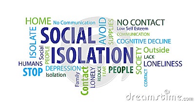 Social Isolation Word Cloud Stock Photo