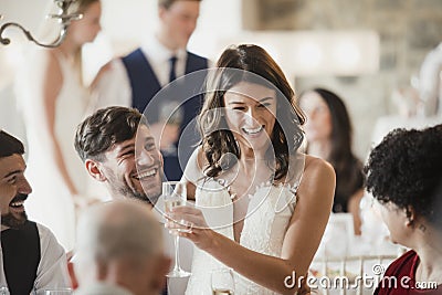 Socialising With Our Wedding Guests Stock Photo