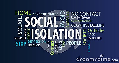 Social Isolation Word Cloud Stock Photo