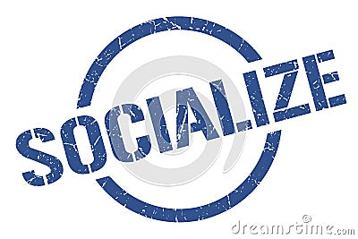 socialize stamp Vector Illustration