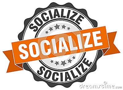 socialize seal. stamp Vector Illustration