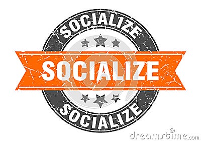 socialize stamp Vector Illustration