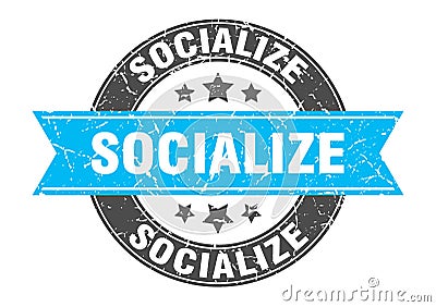 socialize stamp Vector Illustration