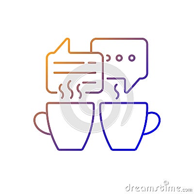 Socializing gradient linear vector icon Vector Illustration