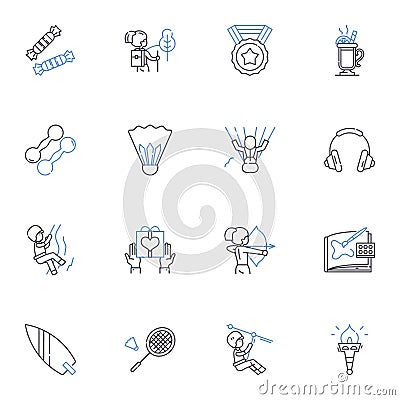 Socializing line icons collection. Mingling, Chatting, Nerking, Hangouts, Socials, Gatherings, Casuals vector and linear Vector Illustration