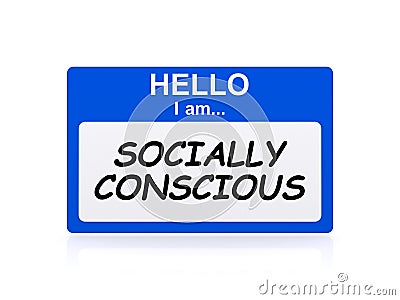 Socially conscious tag Stock Photo