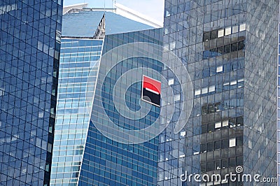 Societe Generale logo on headquarters building Editorial Stock Photo