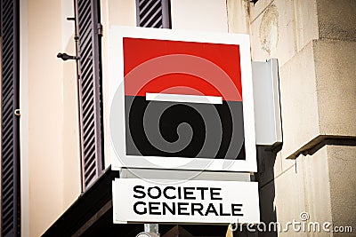 Societe generale signboard Editorial Stock Photo