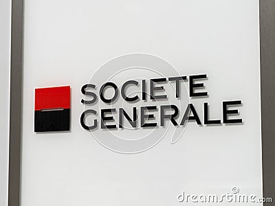 Societe Generale (SocGen) Logo Sign Editorial Stock Photo