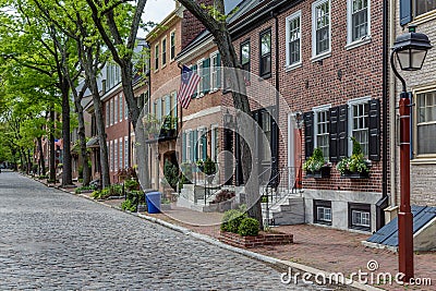 Society Hill historic neighborhood of Philadelphia Editorial Stock Photo