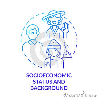 Socioeconomic status and background blue gradient concept icon Vector Illustration