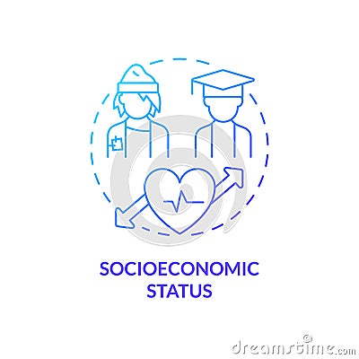 Socioeconomic status blue gradient concept icon Vector Illustration