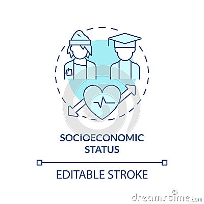 Socioeconomic status turquoise concept icon Cartoon Illustration