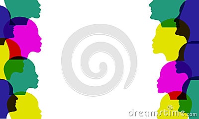 Sociology, abstract crowd of people Vector Illustration