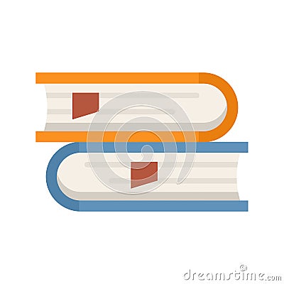 Sociology books stacks icon flat isolated vector Vector Illustration