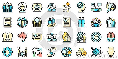 Sociology icons set vector flat Vector Illustration