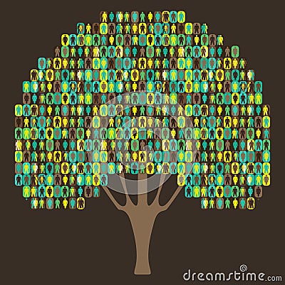 Sociology Tree - people pictogram Vector Illustration